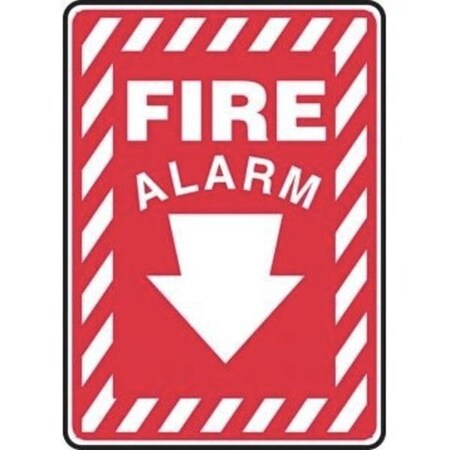 Accuform Safety Sign FIRE ALARM DOWN ARROW MFXG904XP MFXG904XP